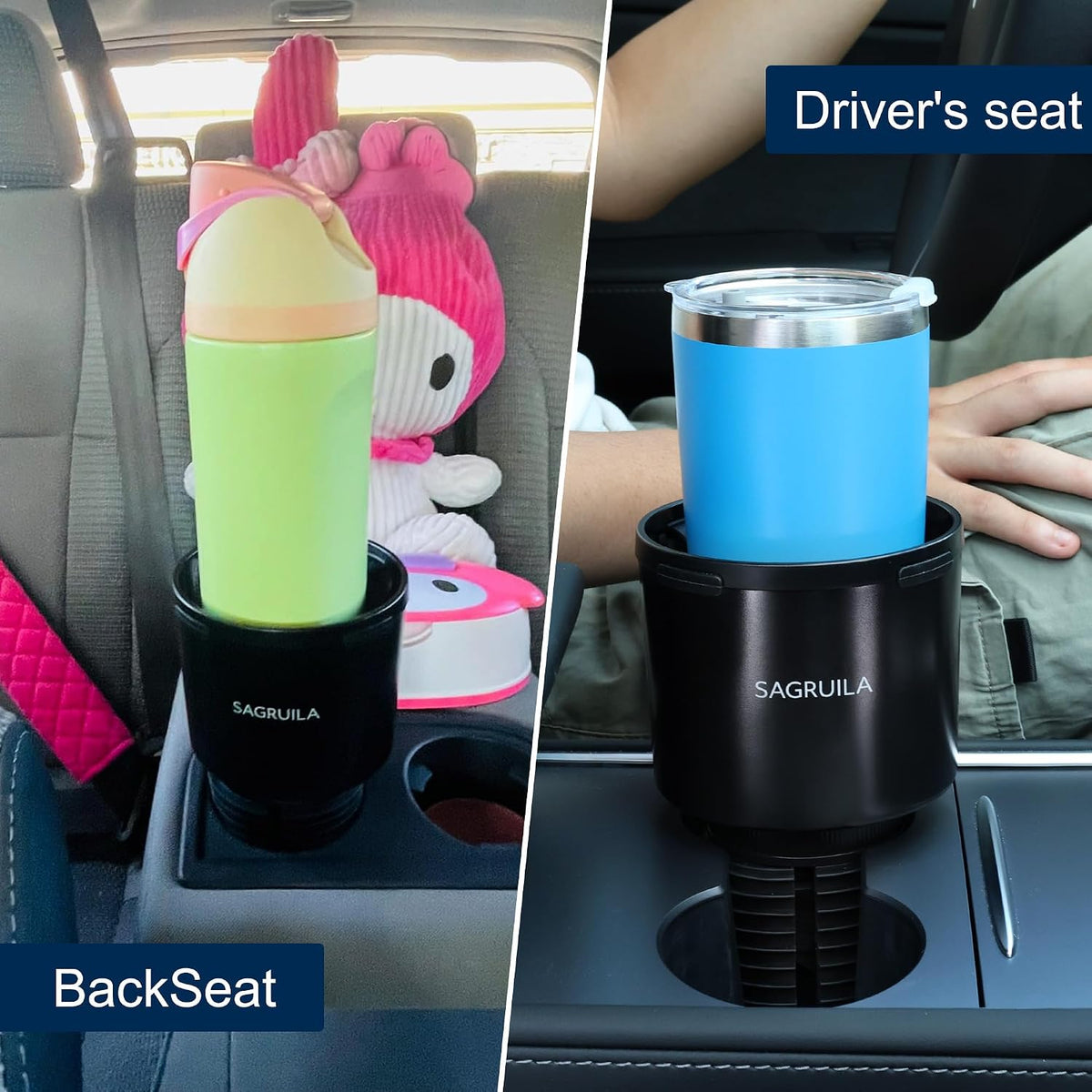 Sagruila Car Cup Holder Expander for Large Bottles, Big Cup Holder for Car