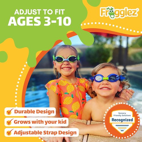 Frogglez Anti-Fog Kids Swimming Goggles - Pain-Free Strap for Ages 3-10 | Comfortable Fit