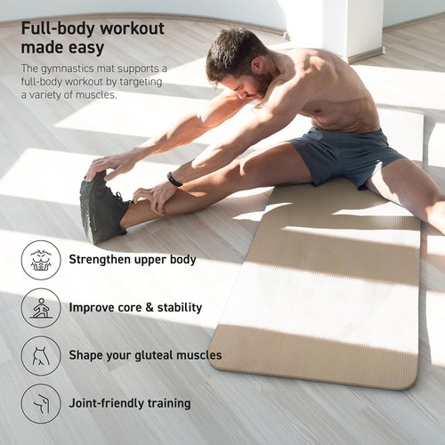 MSPORTS Yoga Mat - Premium Non-Slip Thick Exercise Mat for Home Workouts | Cushioned NBR Foam, Includes Strap