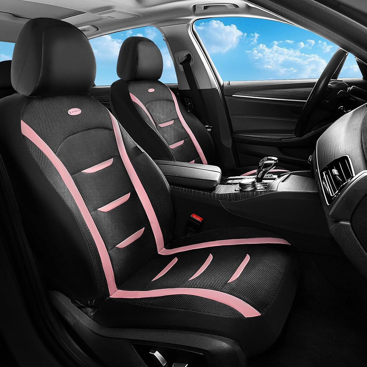 FLORICH Seat Cover, Car Seat Covers Front Set, Air Cool Mesh Thick Car Seat Covers, Car Seat Protector 2 Seats, Front Seat Covers Airbag Compatible, Breathable Automotive Seat Covers Fit for Most Cars