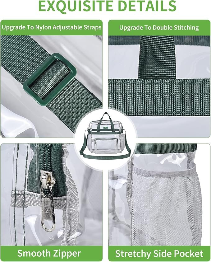 MAY TREE Clear Bag for Stadium Events 12×6×12 Clear Tote Lunch Bag
