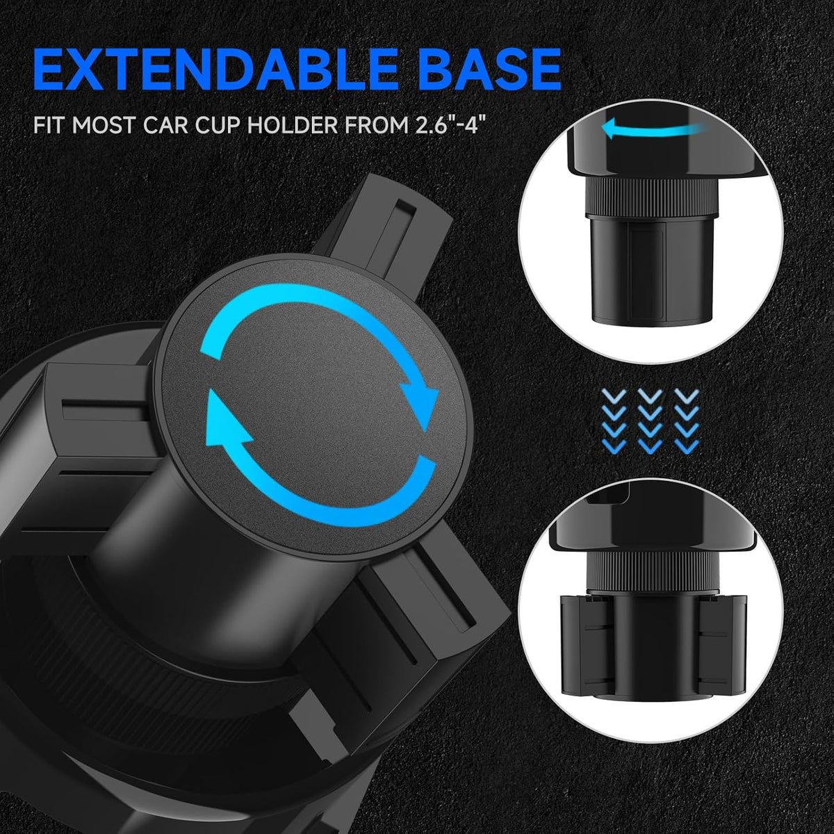 DYLEN Car Cup Holder Expander, 2 in 1 Cup Holder Adpater Extenter for Car
