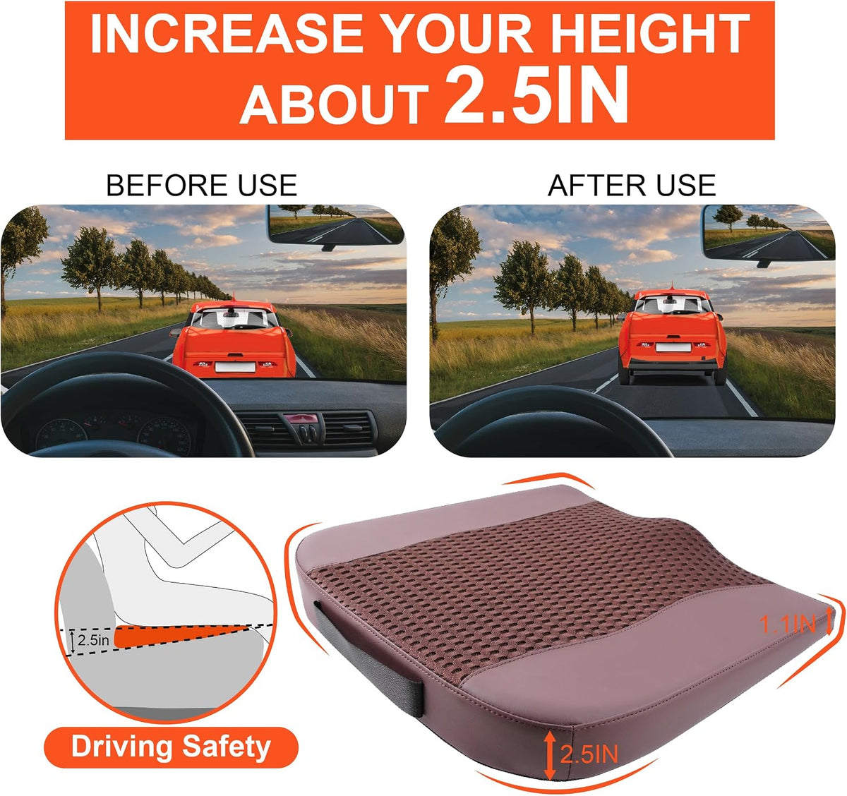 Lofty Aim Car Seat Cushion, Memory Foam Car Seat Cushions for Long Driving