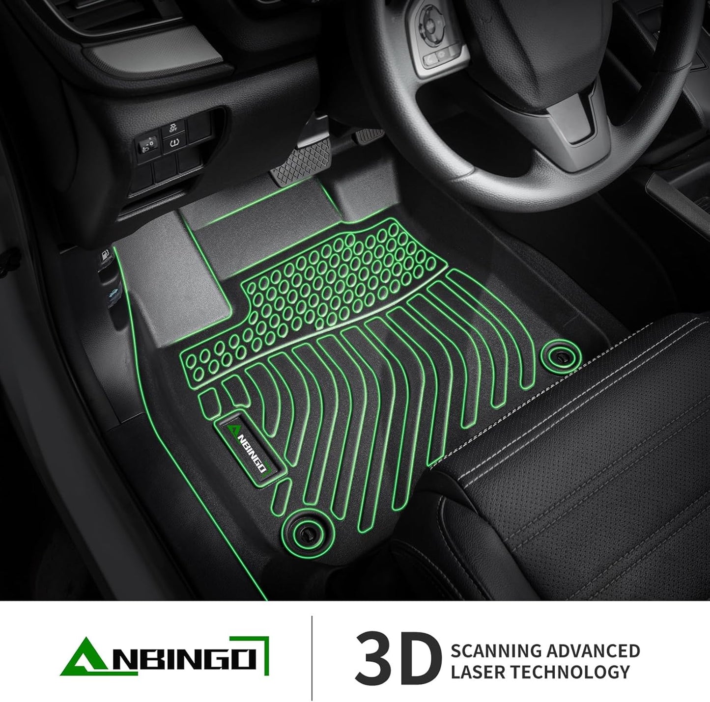 ANBINGO®-Floor Mats & Cargo Liner Custom for Dodge Challenger RWD 2015-2023 All Weather Protection TPE Heavy Duty Non-Slip Automotive Challenger RWD Mats Fits Full Set Accessories, Black