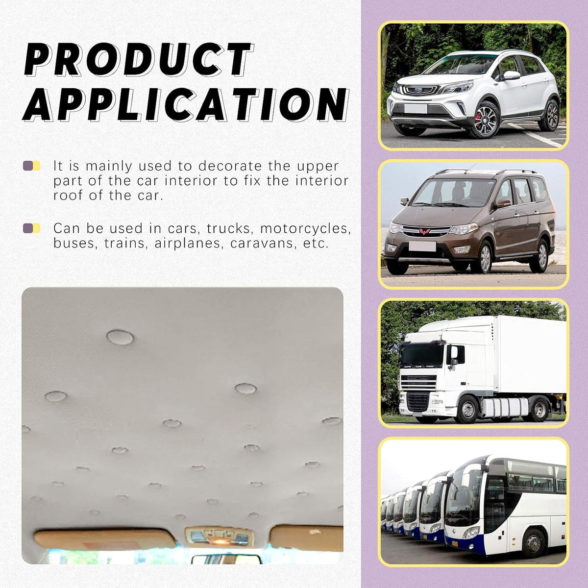 Swpeet 272-Piece Gray Car Roof Headliner Repair Kit with Rivets, Things and Installation Tool, Bed Skirt Pins and Retainer Design for Car Roof Flannel Fixed