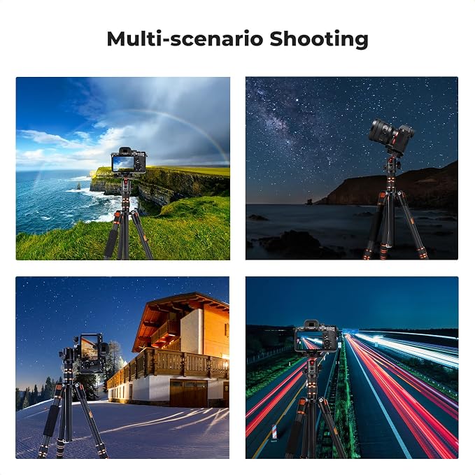 K&F Concept 60 inch Carbon Fiber Camera Tripod, Super Lightweight Compact