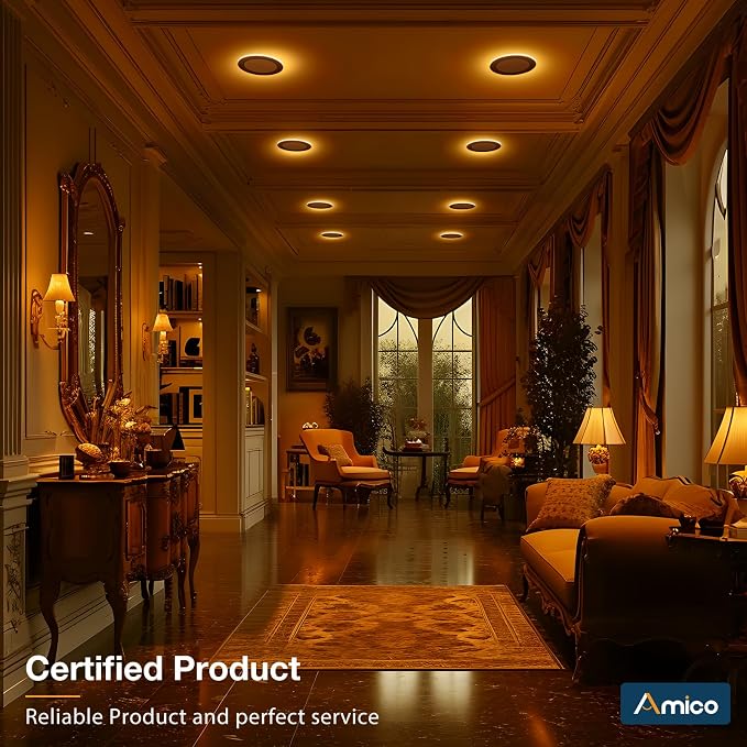 Amico 12 Pack Black 6 Inch 5CCT LED Recessed Ceiling Light