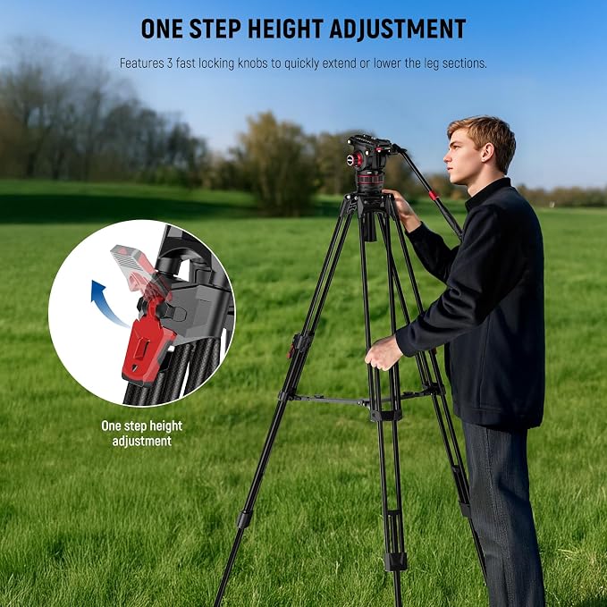NEEWER 78" Video Camera Tripod Carbon Fiber