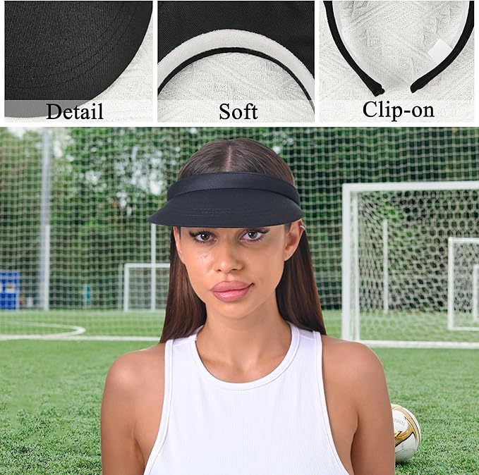 3 Pack Sports Sun Visor Hat Women Men Adjustable Clip On Visors Outdoor Golf Beach Cap