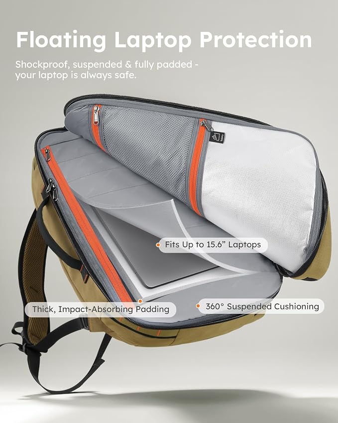 Tolaccea Travel Backpack for Men Women, 40L-50L Carry On Backpack