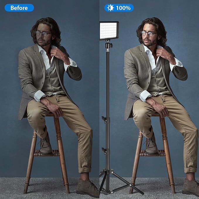 LED Photo Video Light 3-Pack, Ci-Fotto Dimmable 5600K USB LED Continuous Light