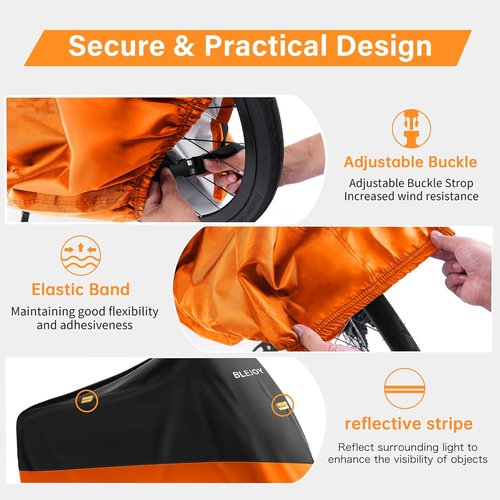 Bike Cover Waterproof Outdoor - Heavy-Duty 420D Bicycle Cover for 1 or 2 Bikes | UV, Dust & Wind Protection