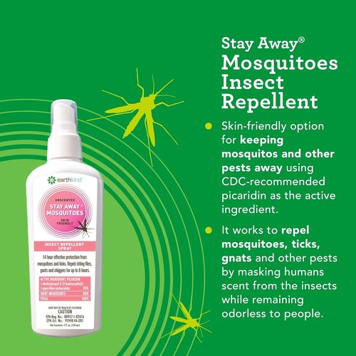 EarthKind Stay Away Mosquitoes Insect Repellent - Plant-Based & Unscented Body Spray - 4-Oz (2-Pack) for Up to 14-Hour Protection