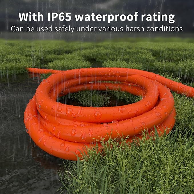 HUANCHAIN 12/3 Gauge Heavy Duty Outdoor Extension Cord 6 ft Waterproof with Lighted end, Flexible Cold-Resistant 3 Prong Electric Cord Outside, 15Amp 1875W 12AWG SJTW, Orange, ETL