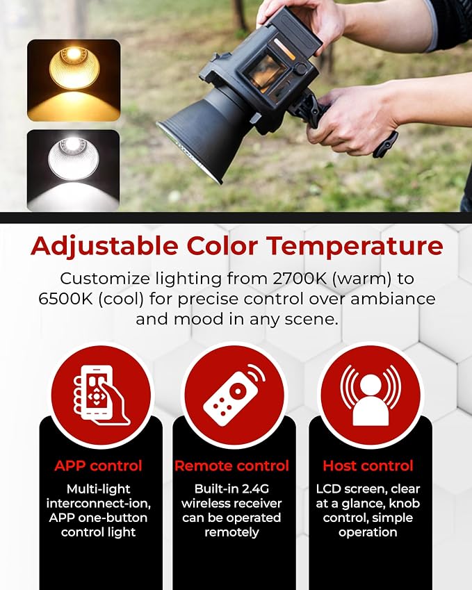 REFLEX CAMERA Professional 80W Handheld LED Photography Light – Portable Studio