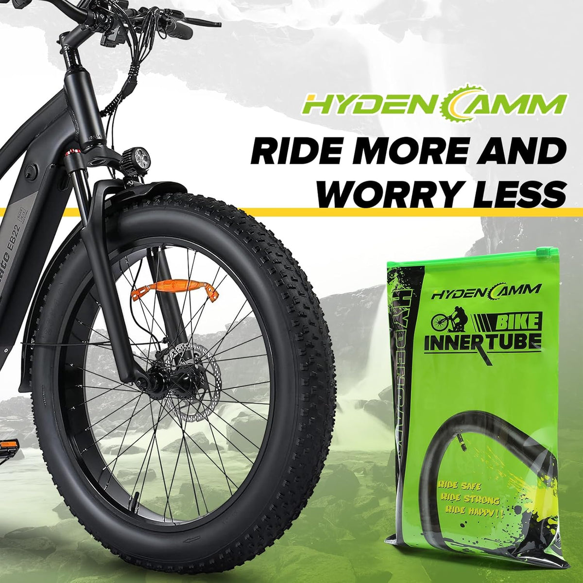 Skiennix Fat Tire Bike Inner Tubes - 20/26 X 3.0/3.5 with 32mm AV Schrader Valve & Tire Levers | 2/4 Pack