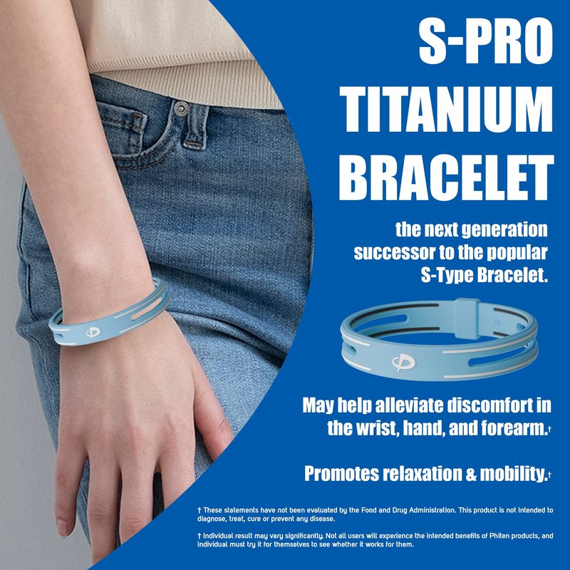 Phiten S-PRO Titanium Bracelet - Waterproof Sport Silicone Bracelet Wristband with Aqua-Titanium for Alternative Healing - Power Elastomer Zone with Micro Titanium Spheres - Pink, 6.75 Inch