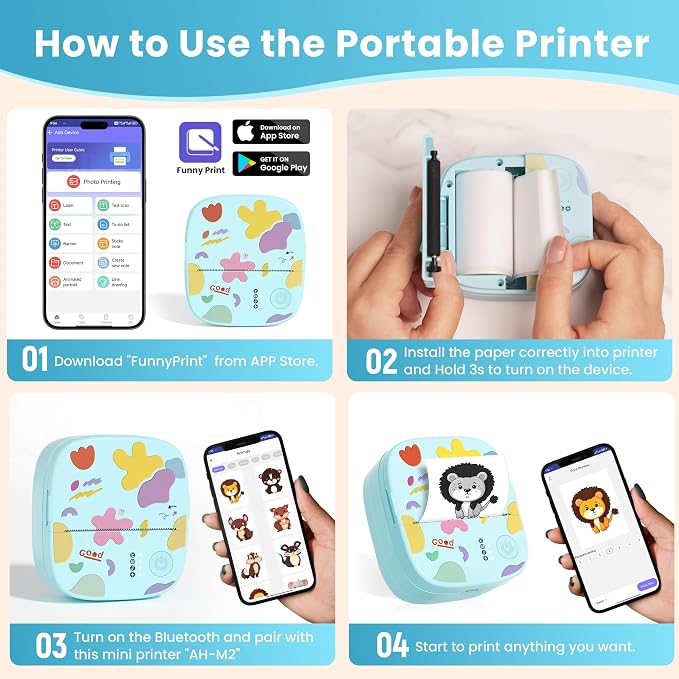 Mini Sticker Printer AHM2, Mini Thermal Printer