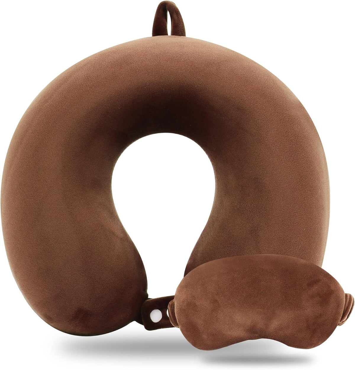 Sexysamba Pure Memory Foam Travel Pillow Set for Adults - Comfortable & Removable Machine Washable Cover, Neck Support Pillow Airplane Travel Kit with Eye Mask for Portable Plane Accessories - Black