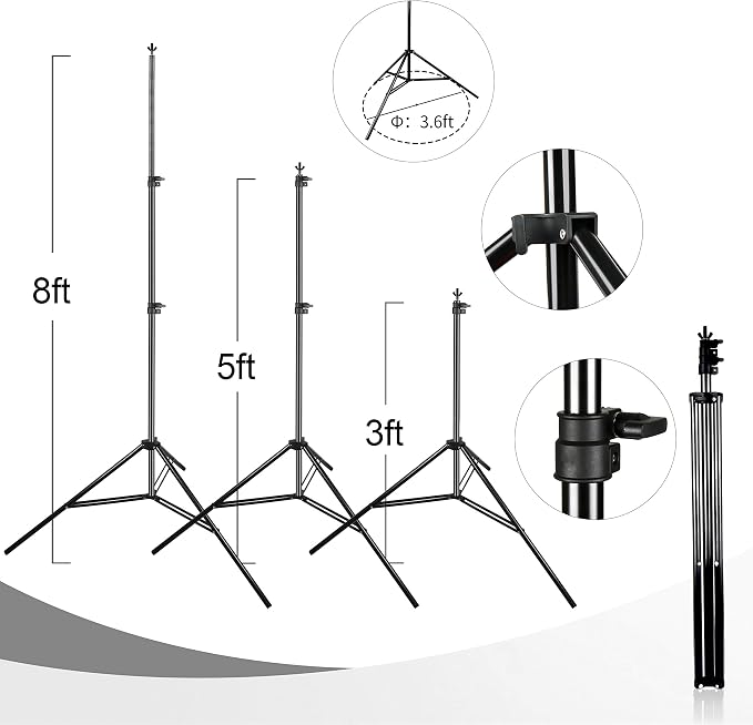 EMART Photography Backdrop Stand, 8 x 8 ft Adjustable Photo Background Holder