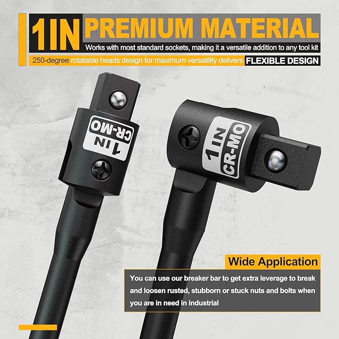 1" Drive 41 Inch Breaker Bar, Heavy Duty Head, Premium Chromium-Molybdenum Steel, Trucks, Agricultural Machinery and Industrial Equipment