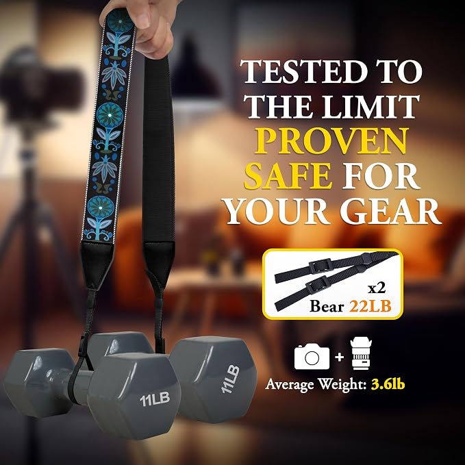 Art Tribute Custom Camera Strap Blue Sea