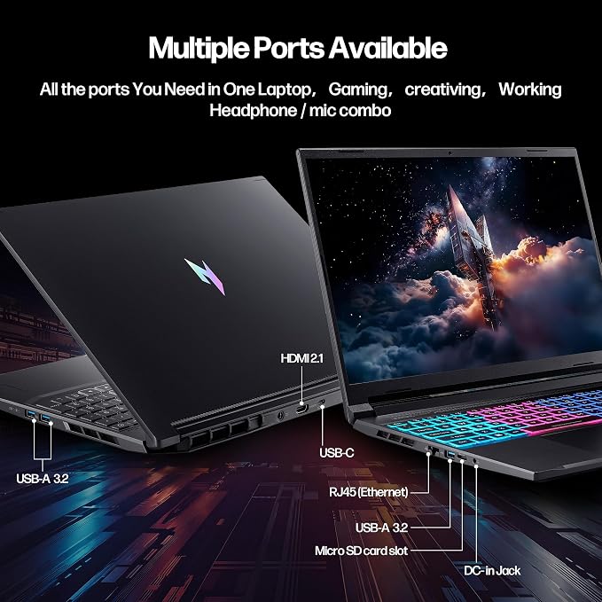 Acer Nitro V 16S AI Gaming Laptop,Ryzen 7 260, GeForce RTX 5060 8GB GDDR7 | 16" WUXGA IPS 180Hz Display, 64GB DDR5 RAM, 2TB Gen 4 SSD, Win 11 Home, Wi-Fi 6, 4 Zone-RGB Backlit KB, HHDMI,w/Headsest