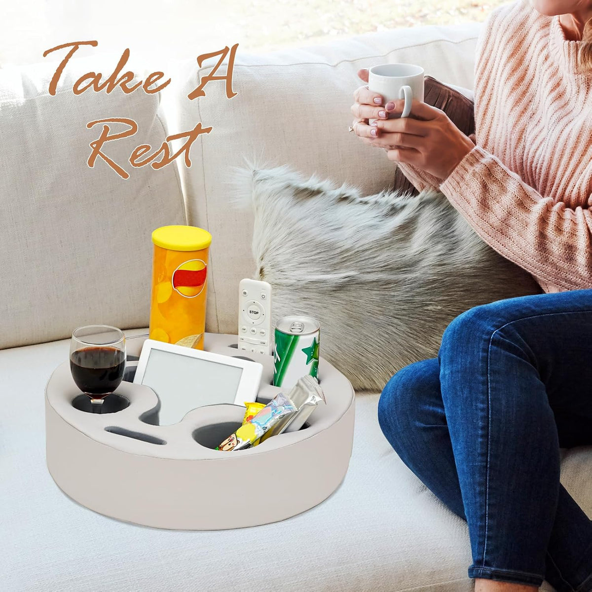 INNO STAGE Couch Cup Holder Pillow Sofa Caddy Buddy