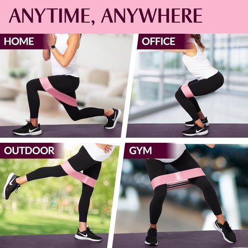 Gymbee Premium Resistance Bands - No Slip Cloth Booty Bands for Glutes, Thighs & Legs | 3 Levels for Home & Gym Fitness