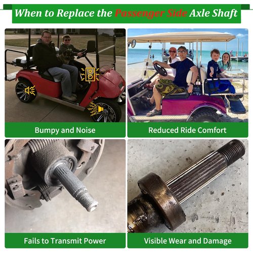 Cartalia Golf Cart Rear Axle Shaft with Bearing Seal Kit for 1994-2013 EZGO TXT/Medalist Electric Models, Replace # 20377-G12 Passenger Side (16 3/4" Length) 24-Teeth Splined Axle Shaft Assembly