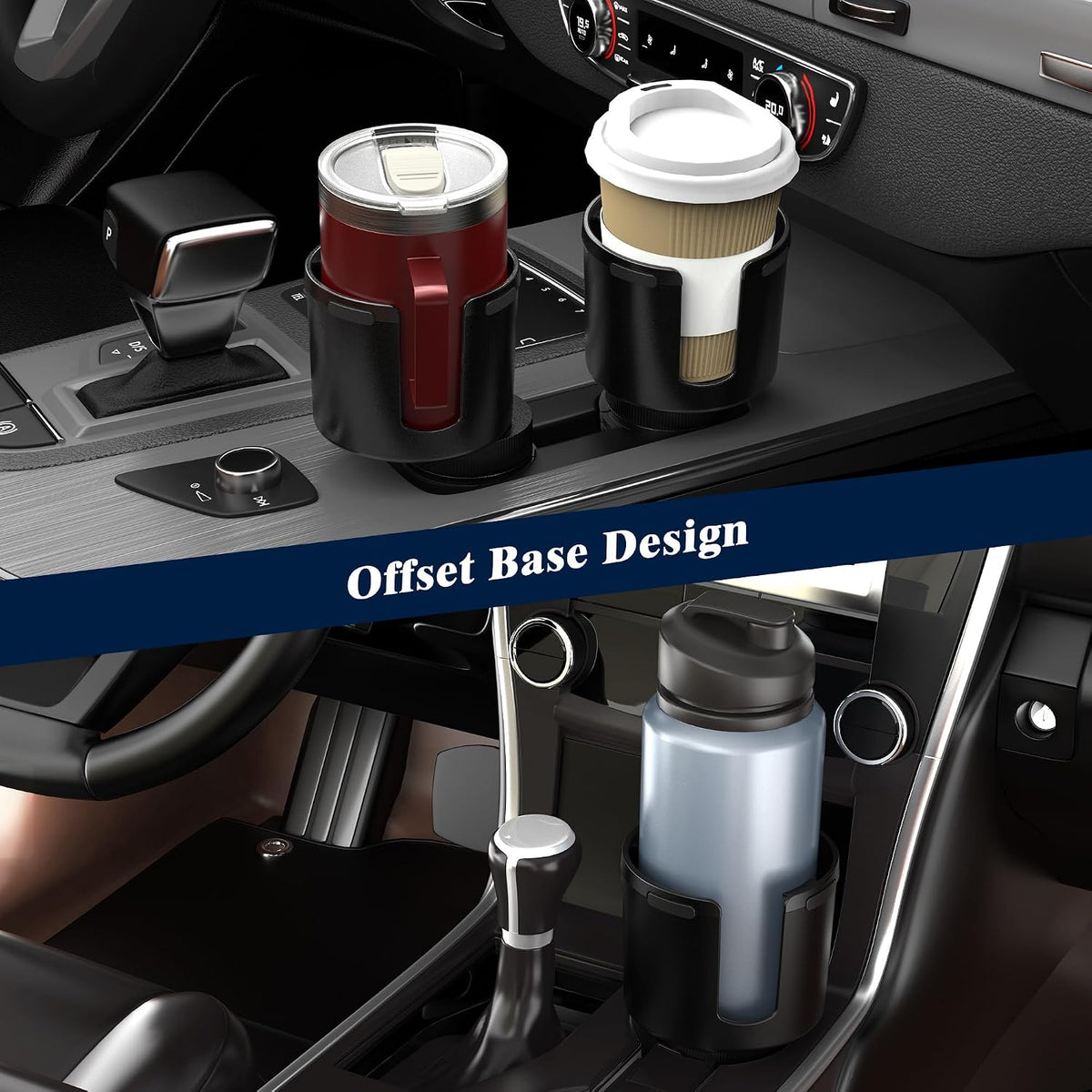 Sagruila Car Cup Holder Expander for Large Bottles, Big Cup Holder for Car