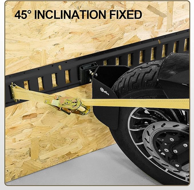 TOBUMO 4 Pack E-Track Wheel Chock for E-Track System |E Track Motorcycle Wheel chocks for Dirt Bikes|E-Track Accessories for Enclosed Trailer E-Track Wall Mount Motorcycle Tire for Garages Trailers