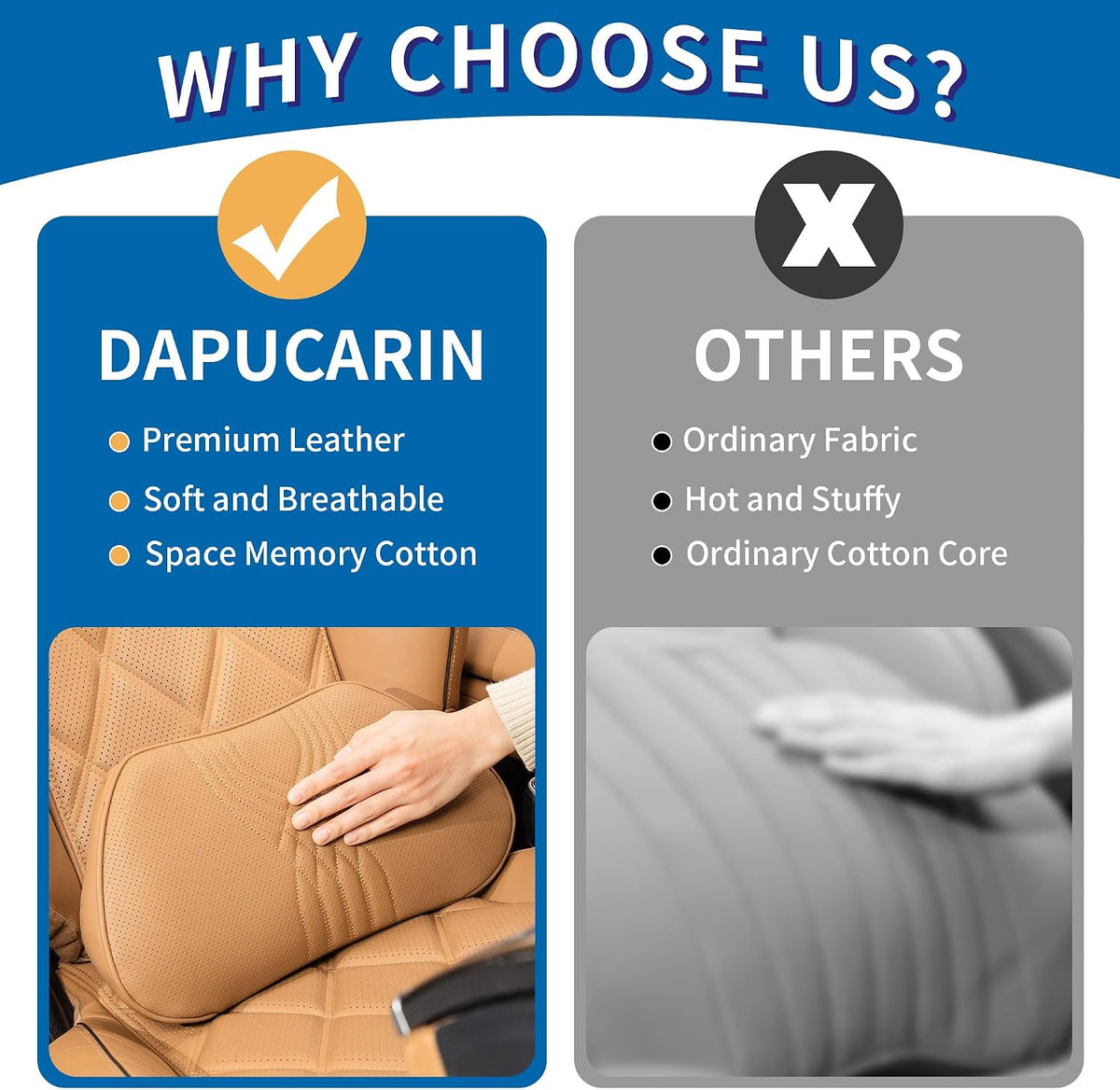 Lumbar Support Pillow for Car Seat, Office, Palomino Brown, 1PC