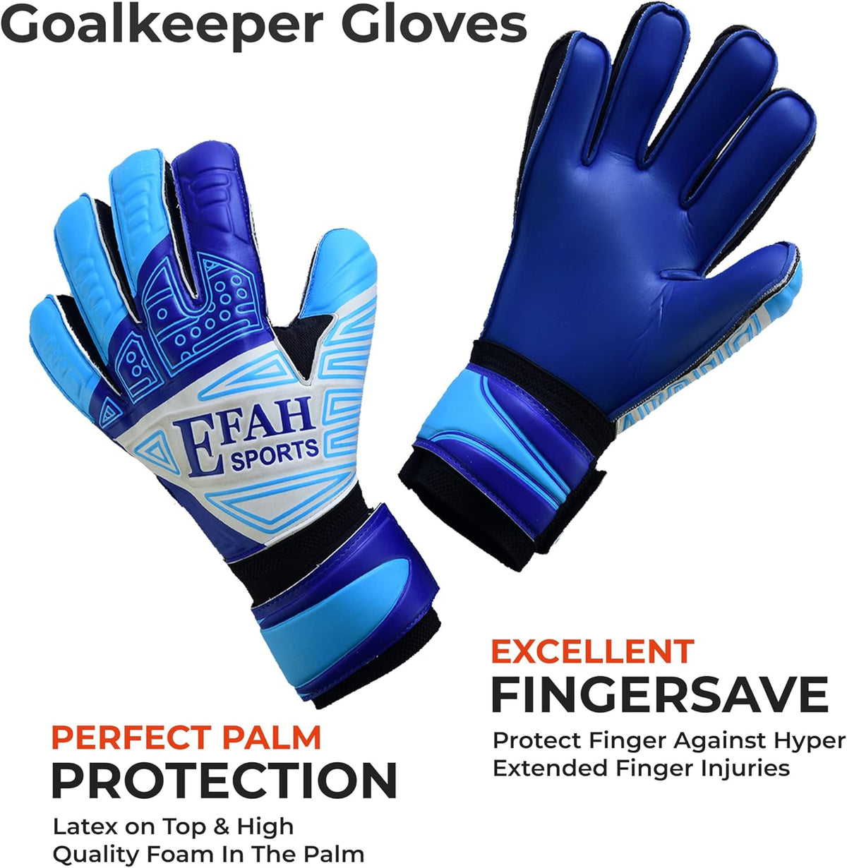 Skiennix Soccer Goalkeeper Gloves - Youth Football Goalie Gloves with Fingersave & Double Wrist Grips