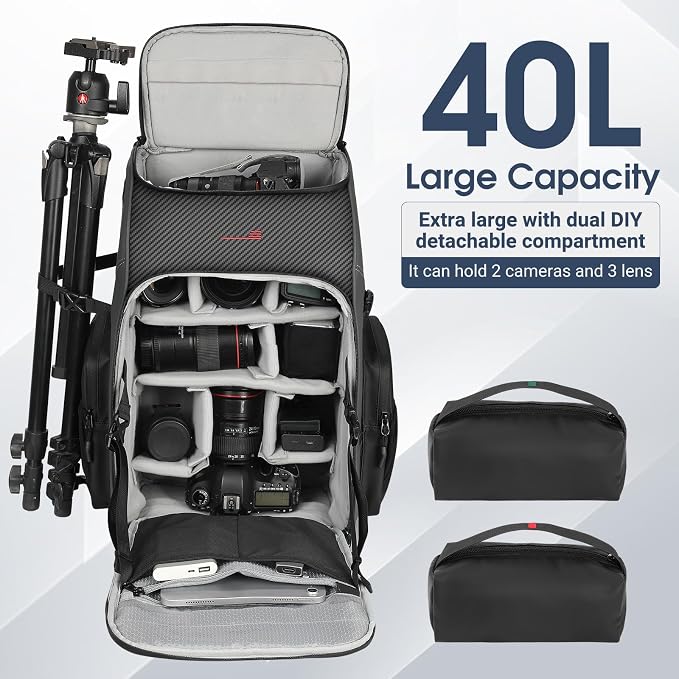 STARTRC VCR Camera Backpack Professional Bag 40L DSLR/SLR Mirrorless Travel