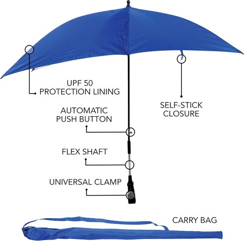 Franklin Sports Umbrella - All Position SidelineBrella with UPF 50+ Sun Protection | Universal Clamp