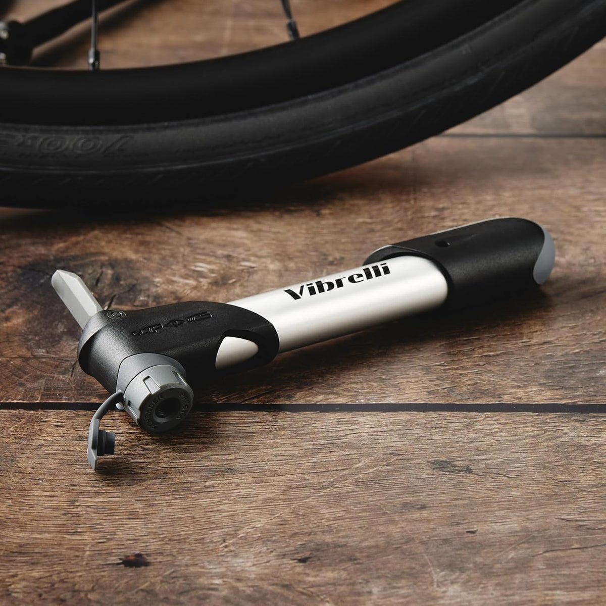 Vibrelli Mini Bike Pump - 120 PSI Presta & Schrader Tire Pump for Road and MTB - No Valve Change Required