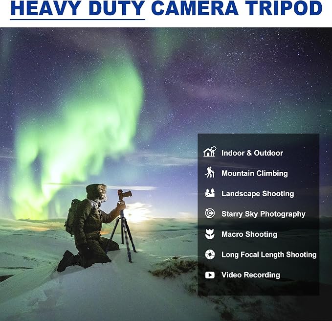 80/85 inches Heavy Duty Tripod for Camera and Phone, DSLR Binoculars Spotting