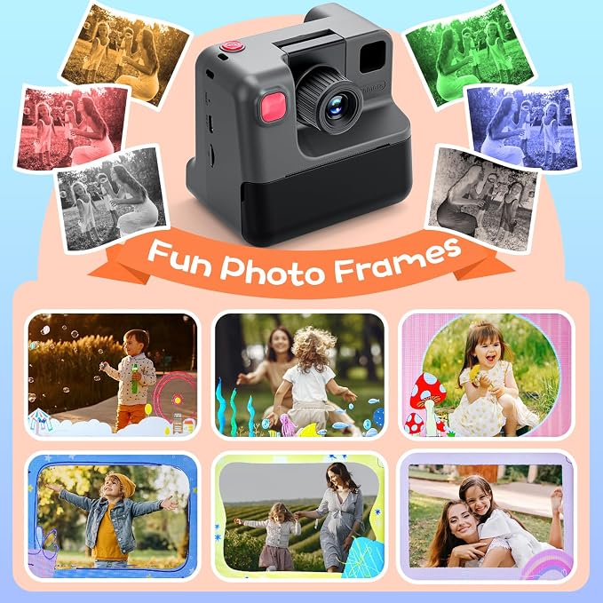 Instant Print Camera for Kids, 1080P Kids Instant Cameras, HD Digital Video