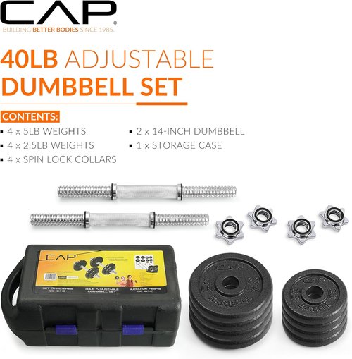 Cap Barbell Adjustable Dumbbell Weight Set - Versatile Fitness Solution | Multiple Weight Options