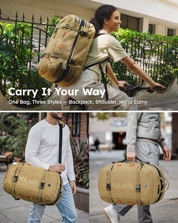 Tolaccea Travel Backpack for Men Women, 40L-50L Carry On Backpack