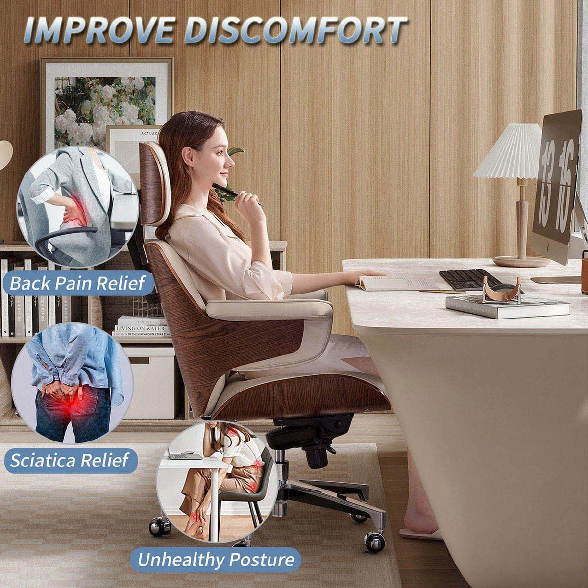 Adult Booster Seat Cushion for Car, Wedge Memory Foam Seat Cushion for Height & Long Driving, Boosts Height by 3.9 Inches, Travel Essentials for Car Trips, Black