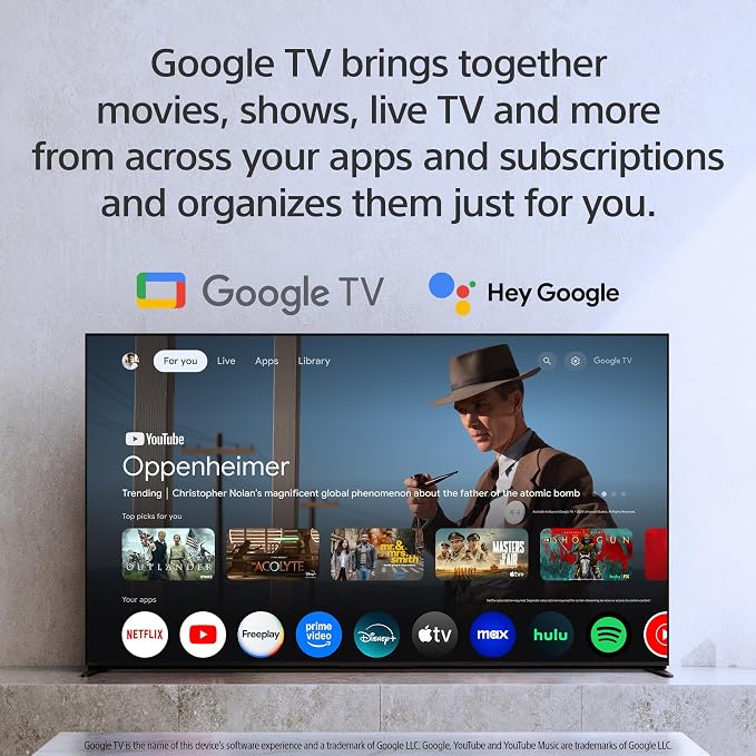 Sony 65 Inch BRAVIA 8 II QD OLED 4K HDR Smart Google TV (K-65XR80M2) | Sony’s brightest OLED with max color, XR Processor with AI Technology, Ultra Slim Design, 4K movie credits included