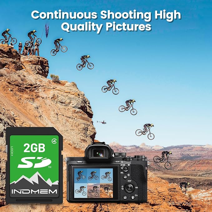 INDMEM 2GB SD Card, 5 Packs 2GB Class 4 Flash Memory Card 2G SLC Standard