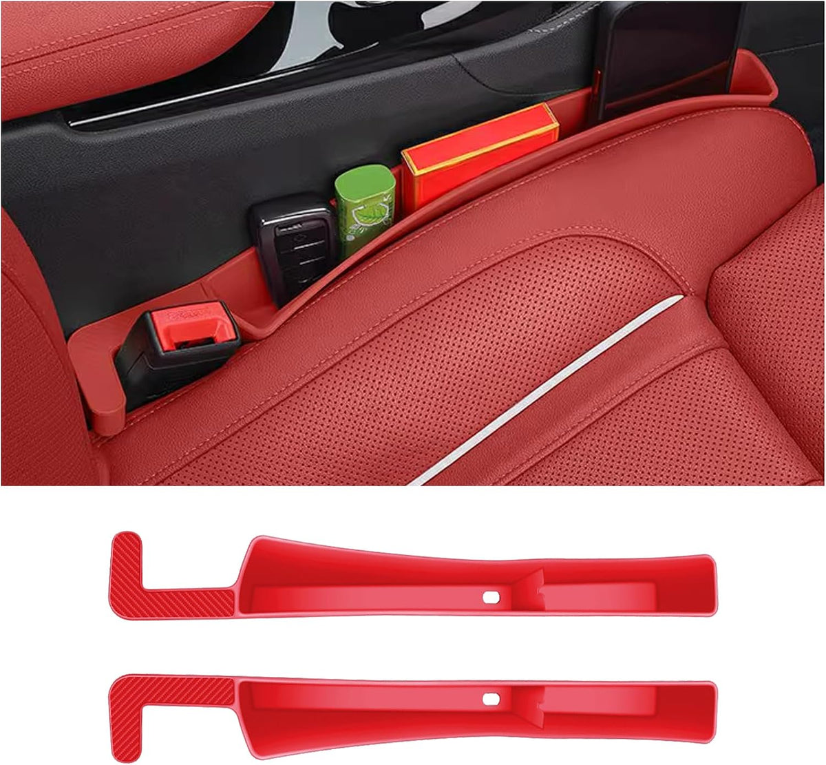 2PCS Universal Car Seat Gap Filler,2 in 1 Seat Storage Organizer
