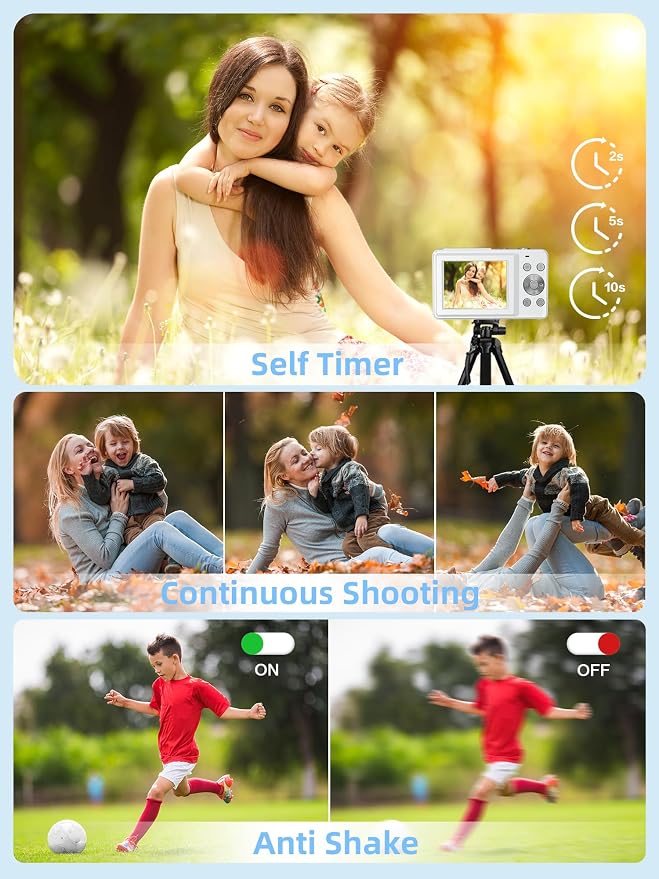 Camkory Digital Camera for Kids，Teens and Starters, FHD 1080P Point and Shoot