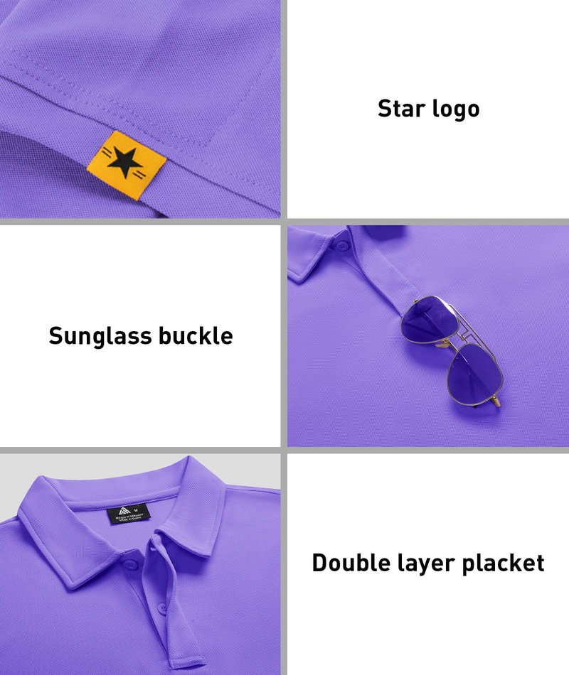 ZITY 3 Pack Mens Polo Shirt Short Sleeve Sports Performance Business Casual Golf Shirts for Men Collared Tactical T-Shirts Darkgray Purple SkyBlue X-Large