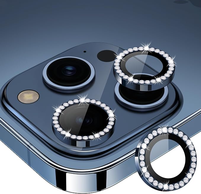 for iPhone 15 Pro/iPhone 15 Pro Max Camera Lens Protector Bling Individual