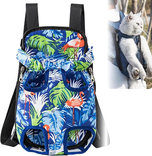 Portable Pet Carrier Backpack, Adjustable Pet Front Cat Dog Carrier Backpack Travel Bag for Small Medium Dogs Cats Puppies, Cat Backpack Carrier for Hiking Cycling (H, S)