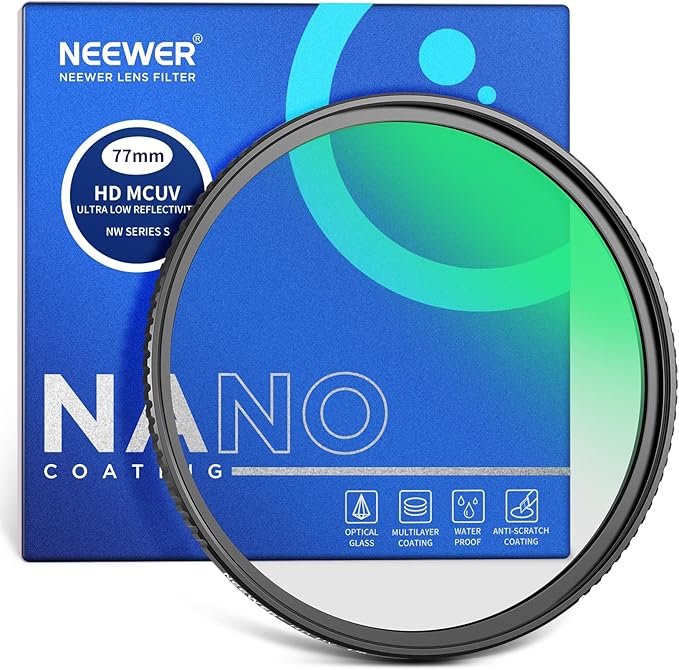 NEEWER 77mm Ultra Low Reflectivity UV Lens Filter, UV Protection Filter